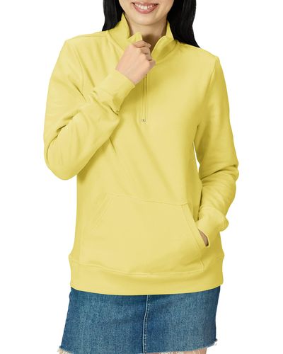 Amazon Essentials Long-sleeve Fleece Quarter-zip Top - Yellow