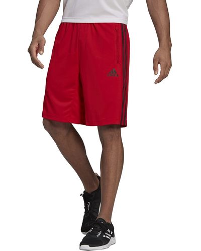 adidas Big & Tall Designed 2 Move 3-Stripes Shorts - Rot