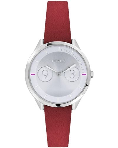 Furla Analog Quarz Uhr mit Leder Armband R4251102507 - Weiß
