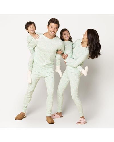 Amazon Essentials Flannel Long-sleeve Button Front Shirt And Pant Pyjama Set - Green