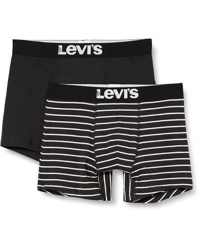 Levi's Levis 200SF Vintage Stripe 0312 Boxer Brief, Pantaloni Uomo, Nero (Jet Black 884), m Pacco da 2