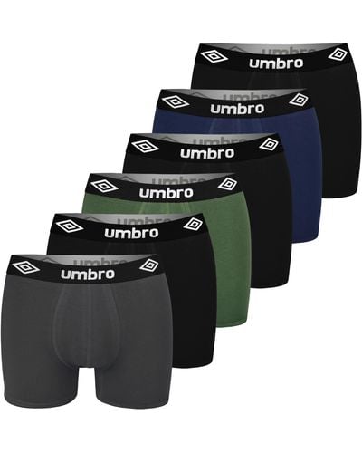 Umbro Boxershorts 6er Pack L Baumwoll Passform Atmungsaktiv Unterwäsche Unterhosen Männer Retroshorts - Grün