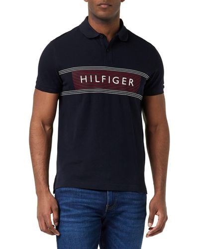 Tommy Hilfiger Polo ches Courtes RBW Regular - Bleu