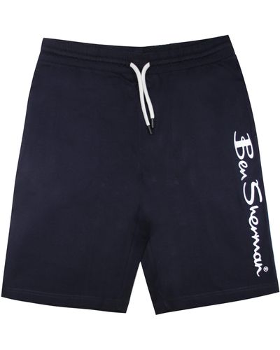 Ben Sherman Large Logo Print S Sweat Shorts 0065221 Navy - Blue