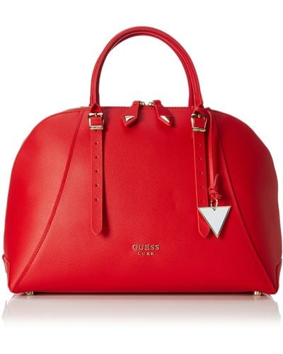 Guess Lady Luxe Dome Satchel - Rojo