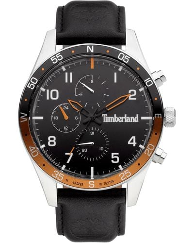 Timberland Analog Quarz Uhr mit Leder Armband TDWGF2100503 - Schwarz