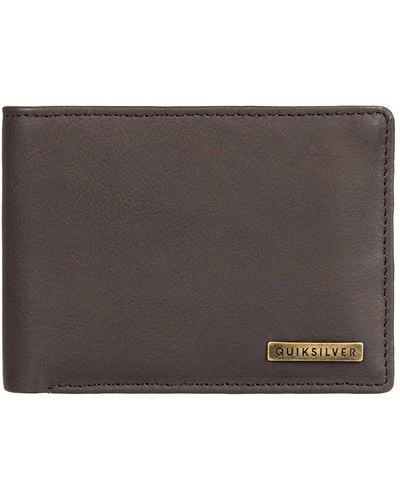 Quiksilver Leather Bi-fold Wallet - - M - Brown