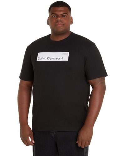 Calvin Klein Plus Hyper Real Box Logo Tee S/S T-Shirts - Schwarz