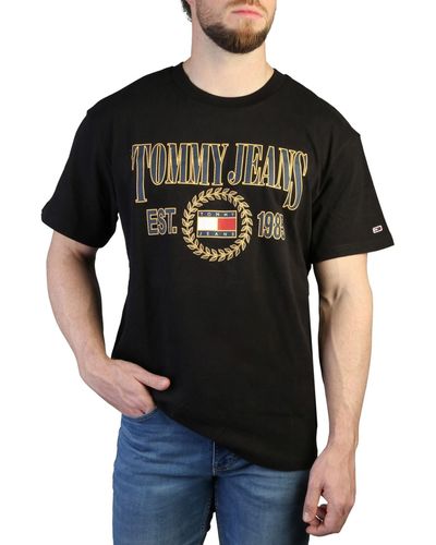 Tommy Hilfiger Shirt Uomo Regular con Stampa Logo - Taglia - Nero