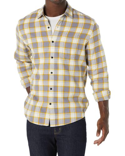 Amazon Essentials Regular-fit Long-sleeve Flannel Shirt - Natural