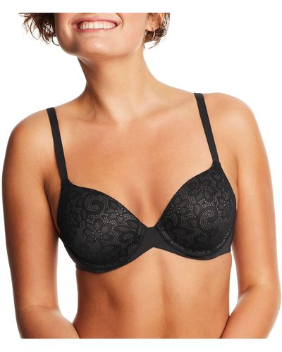 Maidenform Womens One Fab Fit Modern Demi Lightly Padded Convertible Underwire T-shirt Dm7543 Bras - Black
