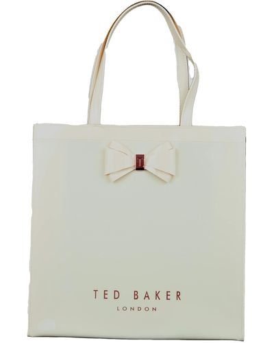 Ted Baker Aracon Plain Bow Small Icon Tote Bag In Ivory Cream in White |  Lyst UK
