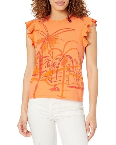 Desigual Knit T-shirt Sleeveless - Orange