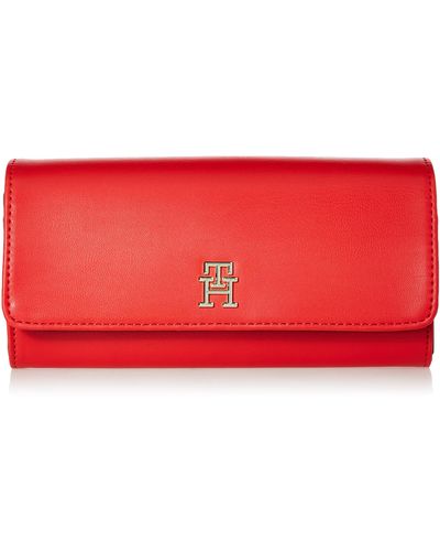 Tommy Hilfiger Wallet With Flap And Monogram - Red