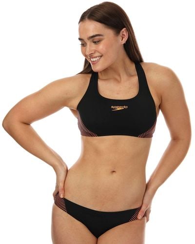 Speedo Placement Thinstrap Bikini schwarz