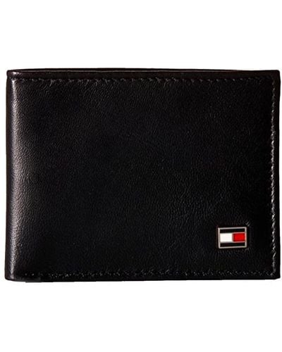 Tommy Hilfiger Leather Slim Billfold Wallet,Black - Noir