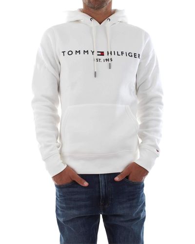 Tommy Hilfiger Tommy Logo Hoody Sweatshirt - Wit