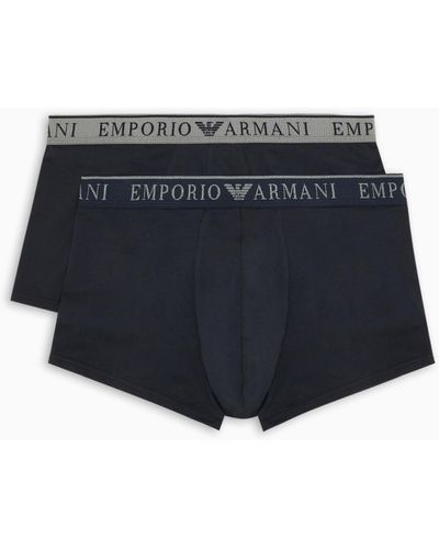 Emporio Armani Two-pack Of Endurance Logo Boxer Briefs - Blue