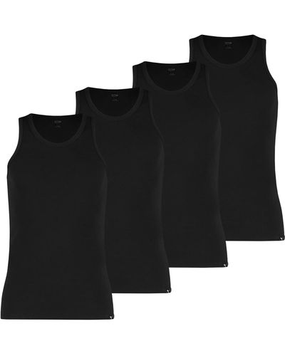 PUMA Basic Tank Tops Unterhemden 100000891 4er Pack - Schwarz