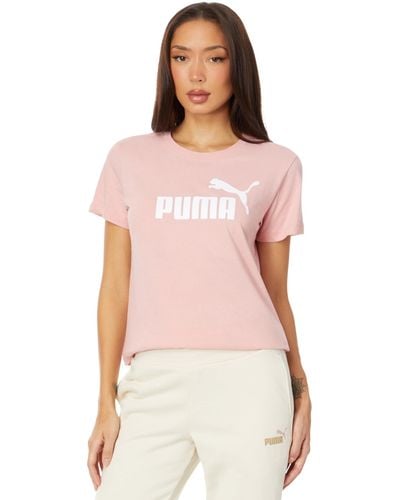 PUMA Essentials Logo Short Sleeve Tee - Pink