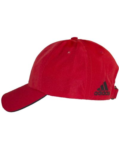 adidas A605 Performance Poly Relaxed Golf Hat with Rear Logo - Rot