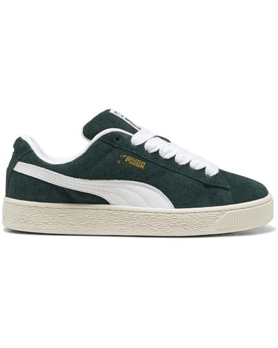 PUMA Mens Suede Xl Hairy Lace Up Trainers Shoes Casual - Green, Green, 9 - Blue