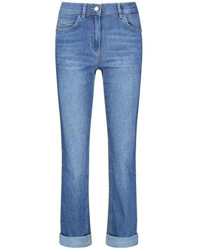 Gerry Weber 5-Pocket Jeans Best4me Relaxed unifarben - Blau