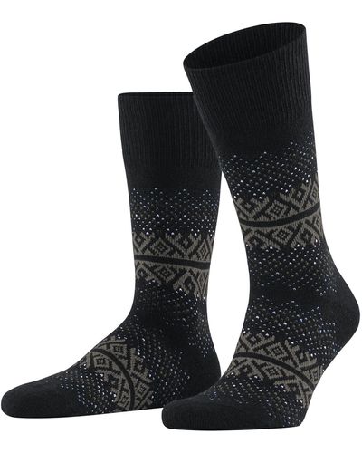 FALKE Socken Inverness Wolle Kaschmir gemustert 1 Paar - Schwarz