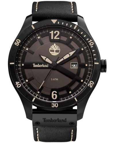 Timberland Analoog Kwarts Horloge Met Lederen Armband Tdwgb2100103 - Zwart