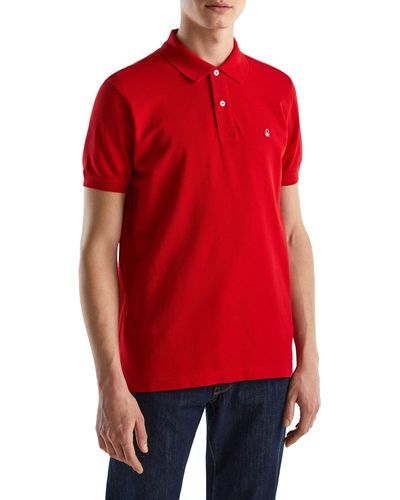 Benetton Polo Jersey M/m 3089j3179 Short Sleeve - Red