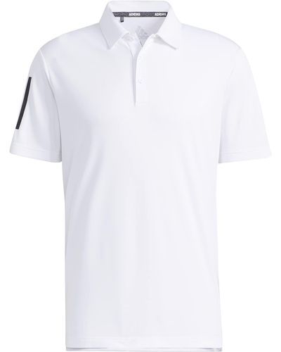 adidas Streifen Mid-Gewicht Polo-Hemd - Weiß/Schwarz
