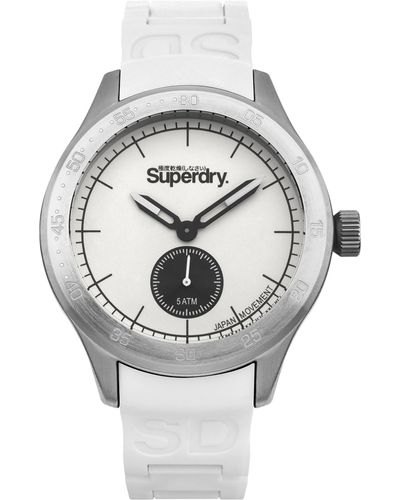 Superdry Volwassenen Analoog Kwarts Horloge Met Siliconen Armband Syg212w - Grijs
