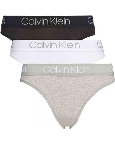 Calvin Klein High Waist 3-pack Thong - Black