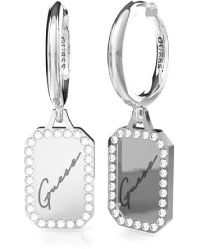 Guess Boucles d'oreilles JEWELLY CRYSTAL TAG - Blanc