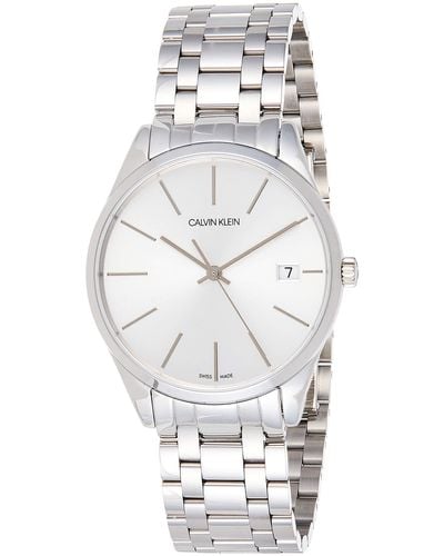 Calvin Klein Analog Quarz Smart Watch Armbanduhr mit Edelstahl Armband K4N23146 - Mettallic