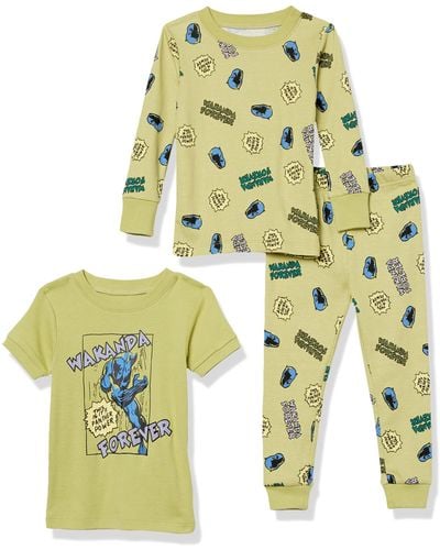 Amazon Essentials Marvel Conjuntos de pijama ajustado Niño - Amarillo