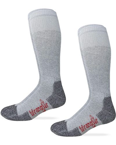 Wrangler Riggs S Cotton Over The Calf Work Boot Socks 2 Pair Pack - Grey
