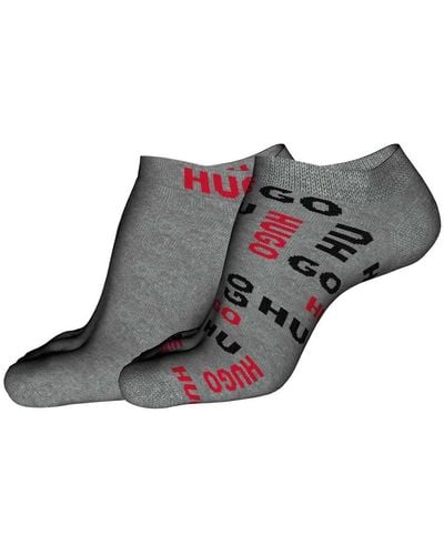 HUGO 2P As Logoallover Cc Ankle Socks - Schwarz