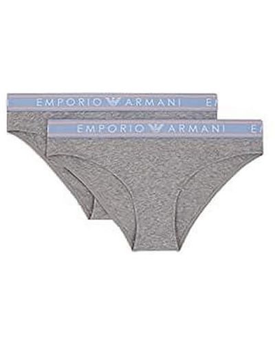 Emporio Armani Womens Icon Logoband Briefs - Gray
