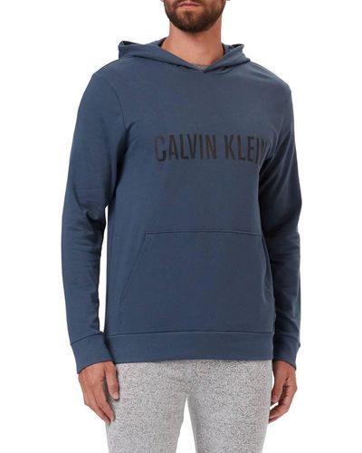 Calvin Klein L/S Hoodie Hemd - Blau