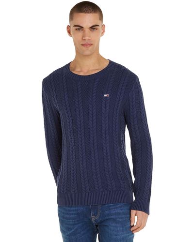 Tommy Hilfiger Tjm Reg Cable Sweater - Blu