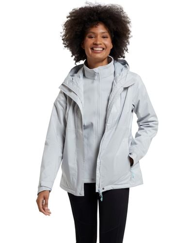 Mountain Warehouse Whirlwind Womens 3 In 1 Jacket - Isodry, Waterproof, Breathable, Taped Seams - Best For Autumn Winter, - Grey
