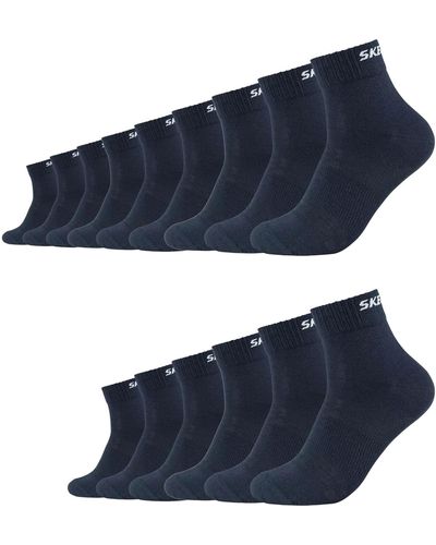 Skechers 12 Paar Quarter Socken SK42017 - Blau