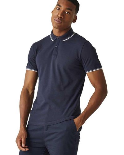 Regatta S Tadeo Coolweave Cotton Short Sleeve Polo Shirt - Blue