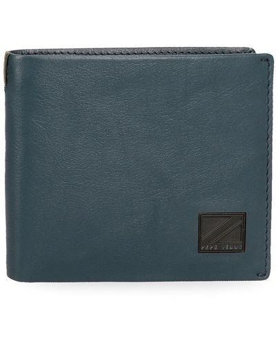 Pepe Jeans Marshal Wallet With Card Holder Blue 11 X 8.5 X 1 Cm Leather