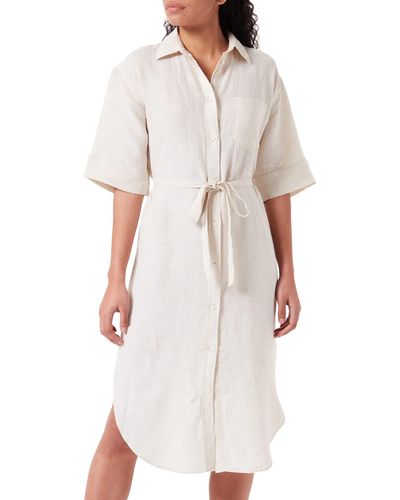 GANT D2. Linen Chambray Shirt Dress Kleid - Weiß