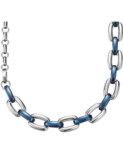 Esprit Esnl11808 A450 Necklace Stainless Steel Rhodium Plated Marin Blue 85 Cm Esnl11842c850