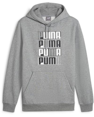 PUMA Graphic Hooded Sweatshirt - Gray