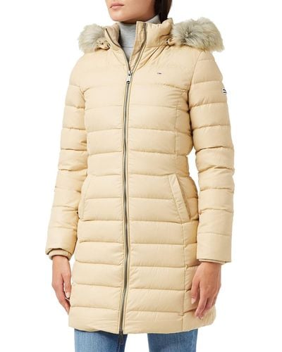 Tommy Hilfiger Essential Hooded Down Coat - Natural