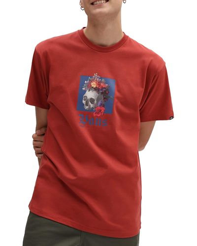 Vans T-Shirt da Uomo Death Blooms Rossa Taglia M cod VN0A7PKISQ6 - Rosso